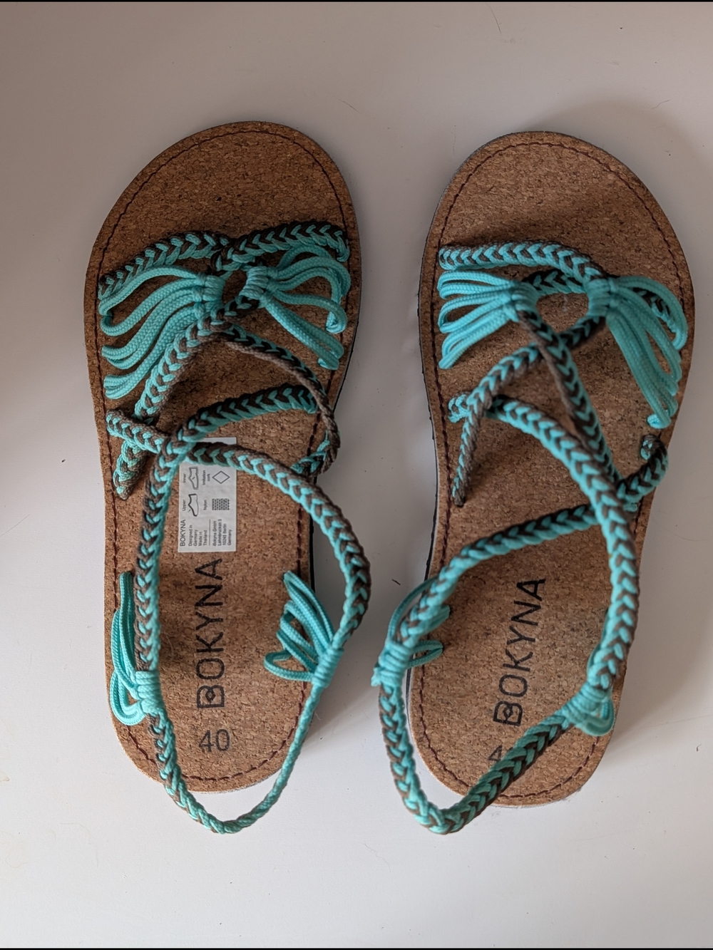 Bokyna Germany Freedom Braided Turquoise Ladies' Sandals